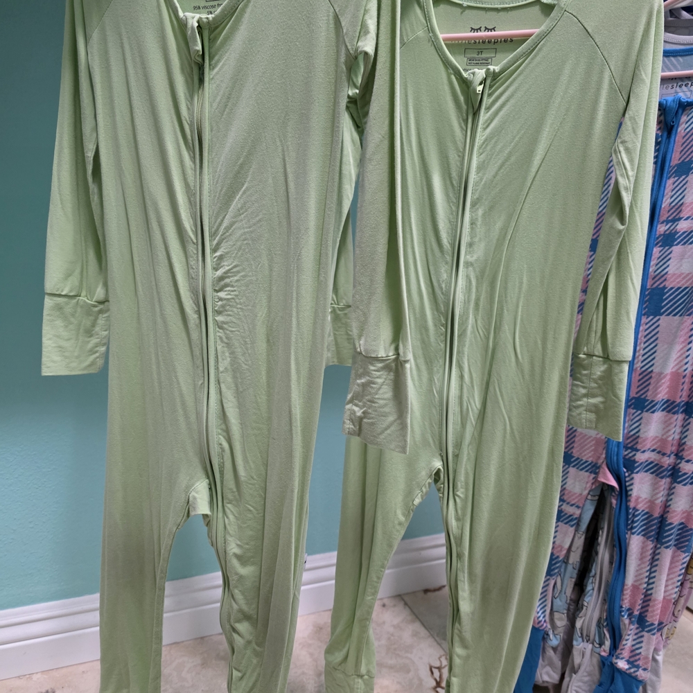 Little Sleepies Green and Blue Pajama Sets Soft and Cozy - Picture 2 of 16